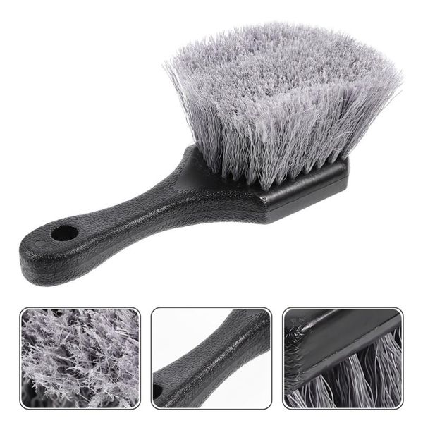 

car sponge 2pcs handheld wheel cleaner grey stiff brush for tire washing dirt