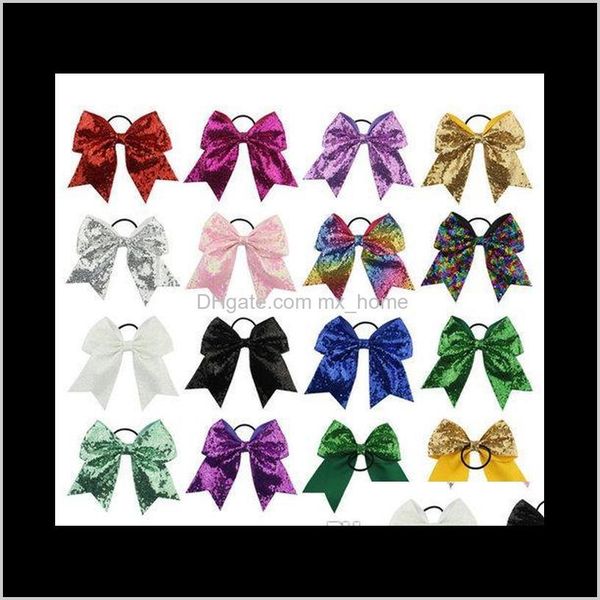 

8 inch fashion handmade bling cheer bows hairbands for girl children kids boutique accessorie f6vc2 accessories scd84, Slivery;white