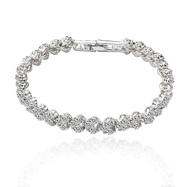 

charm bracelets european and american fashion women's zircon bracelet girl trend jewelry simple exquisite hand strap accessories, Golden;silver