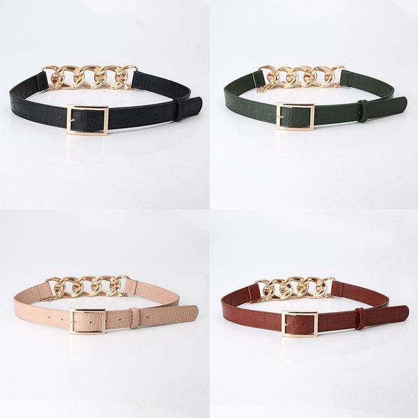 

belts fashion for woman chain elements pu leather retro women's belt dress decoration clothing accessories 100x3cm 1 piece, Black;brown