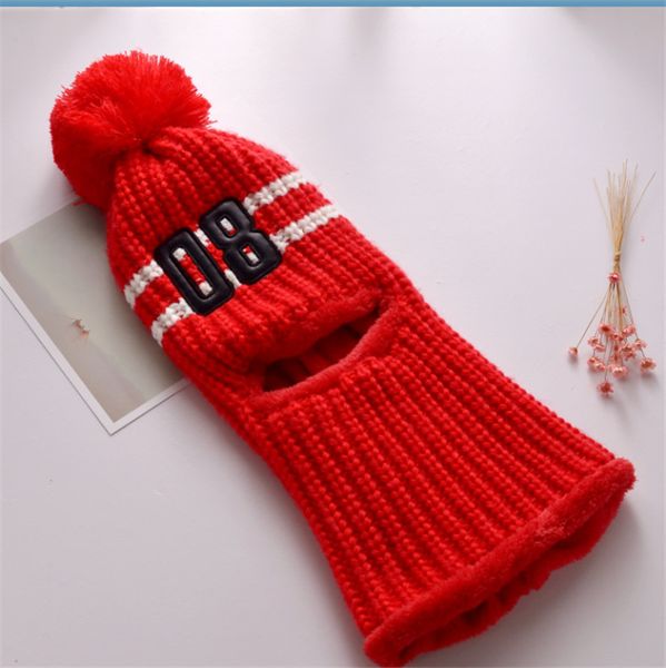 

autumn and winter new knitted wool outdoor ear protection 08 plush thickened warm scarf pullover hat girl, Yellow