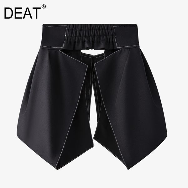 

black high street style front back split irregular skirt pleated puffy mini dress women fashionable summer gx1235 210421