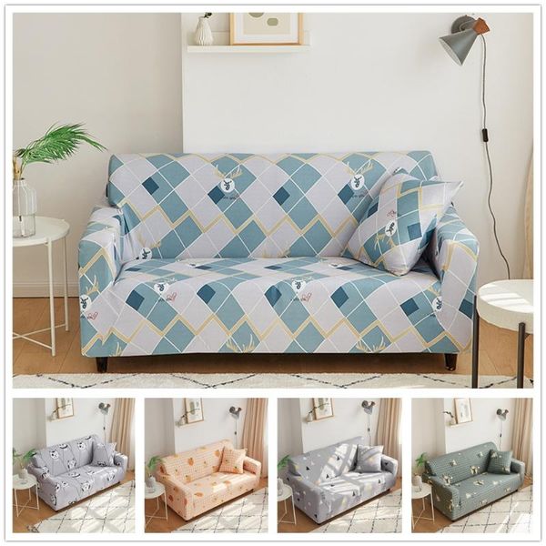 

chair covers nordic plaid and deer print elastic sofa cover stretch slipcovers for living room couch furniture 1/2/3/4 seater