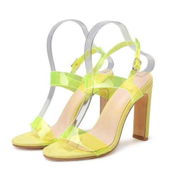 

women sandals open toe party shoes large size summer pvc transparent high heels dropship, Black