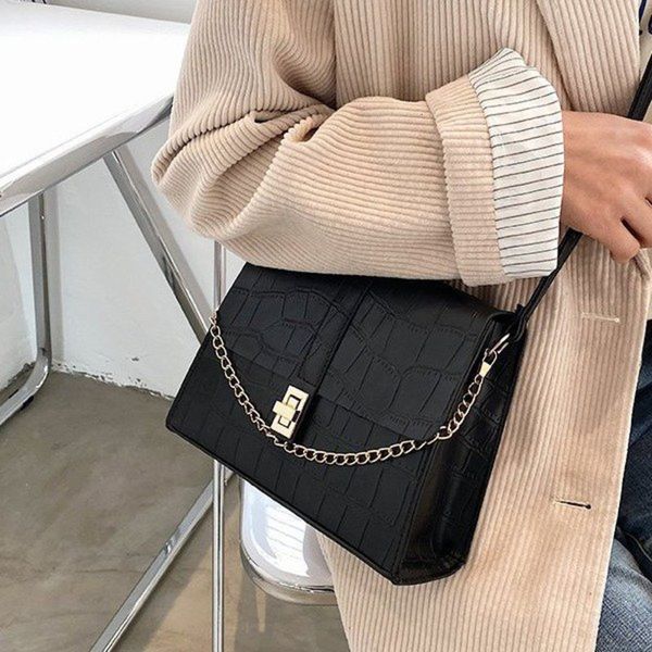 

messenger bags messenger bags women's 2021 spring and summer fashion foreign style stone grain chain handbag net red shoulder bag