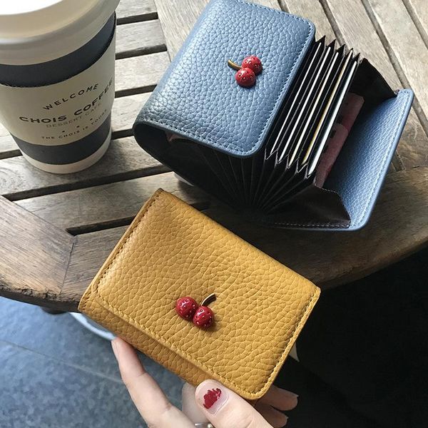 

card holders women genuine leather holder organizer business credit coin purse cowhide travel handbag money bag wallet, Brown;gray