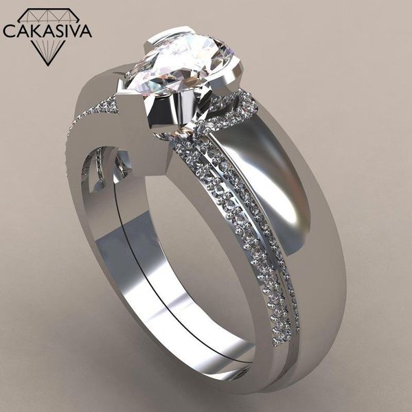 

cluster rings fashion luxury 925 silver zircon set ring engagement wedding gift jewelry wholesale, Golden;silver