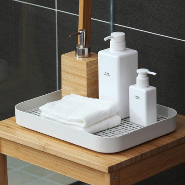 

kitchen storage & organization double layer dish drainer rack sponge stand plastic tray multifunction shelf organizer desk decoration servin