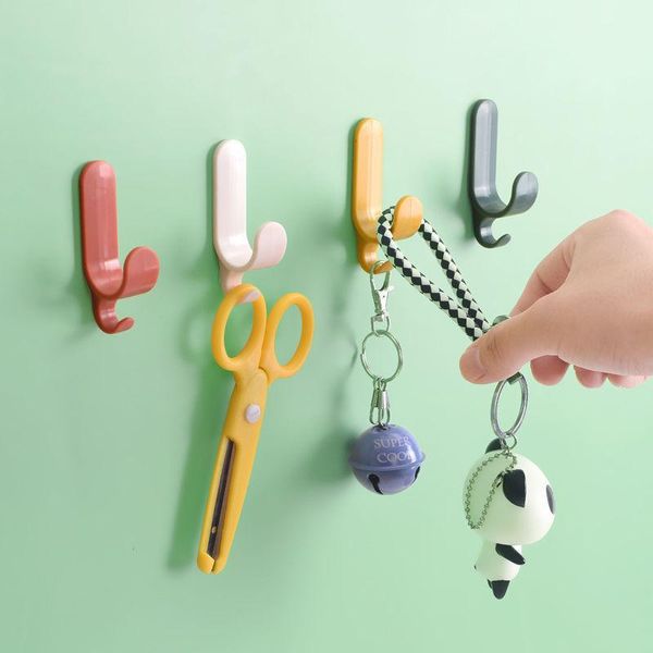 

hooks & rails 4pcs adhesivetowel family robe hanging hats bag key adhesive wall hanger decor holder