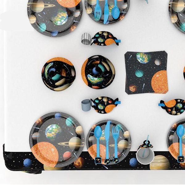 

disposable dinnerware theme party supplies tableware outer space star paper plate napkin cup galaxy universe decor supplie