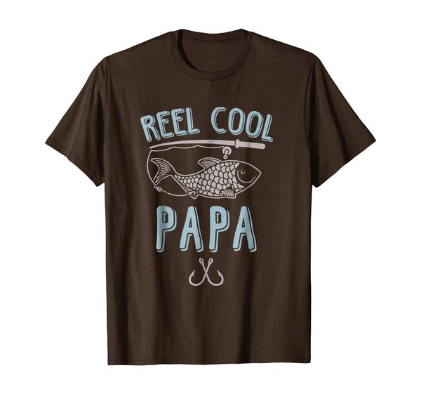 

Reel Cool Papa Fishing T-Shirt, White;black