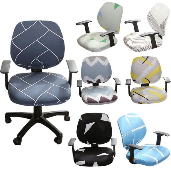 

chair covers geometric patterns cover elastic for seat computer desk swivel funda silla