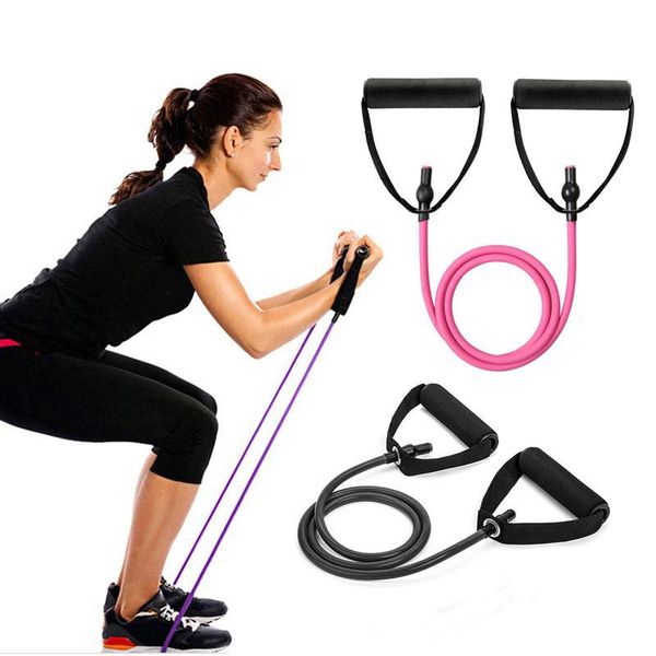 

exercise resistance band yoga tension pull rope with comfort handle home fitness equipment elastic rubber expander training bands