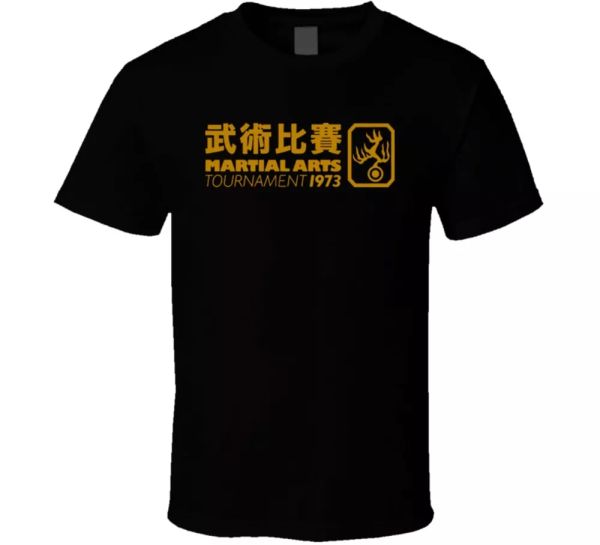 

enter the dragon martial arts han tournament 1973 bruce lee t shirt, White;black