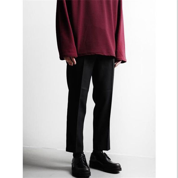 

men's pants straight spring and autumn korean fashion loose base casual large, Black