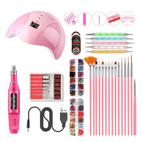 

nail art kits portable uv lamp led dry kit manicure set acrylic tools