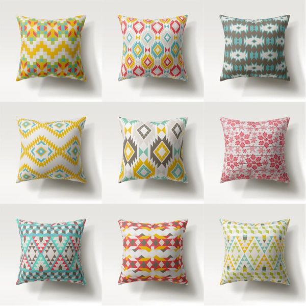 

cushion/decorative pillow 45*45cm cushion cover watercolor geometric abstract peach skin throw cases for sofa car coffee home decor pillowca