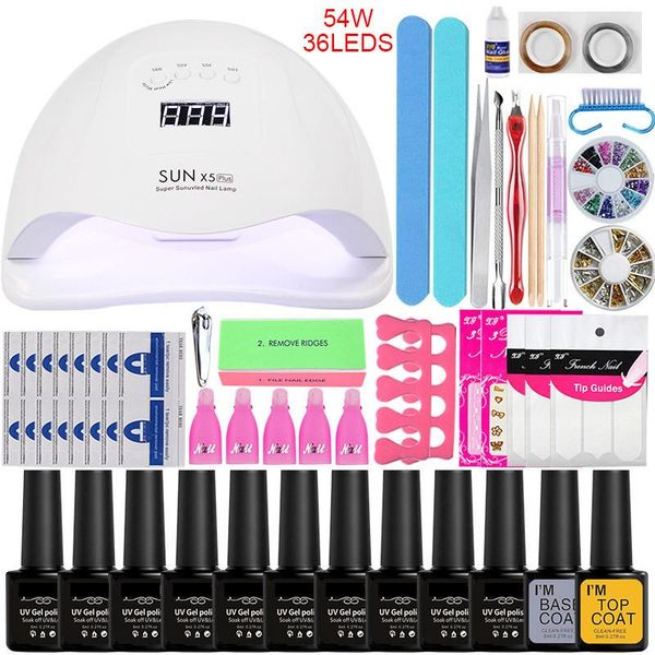 

nail art kits gel set uv led lamp dryer manicure with polish kit soak off tools electric drill