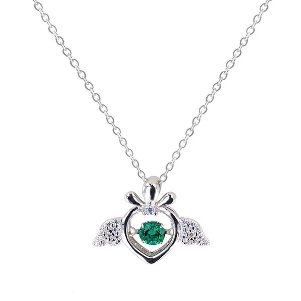 

chains fascinating 925 sterling silver plated gold jewelry necklace emerald wing necklaces