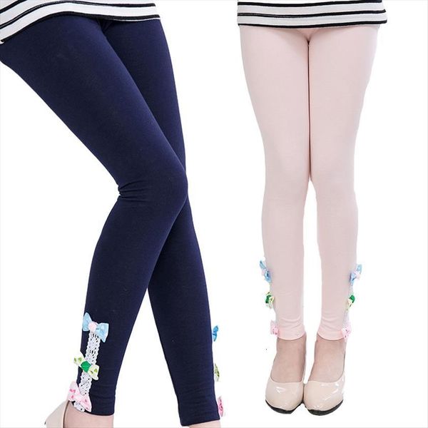 

kids girls leggings cotton bow pants for clothing children ballet dance candy color trousers 3 5 7 9 11 12, Blue