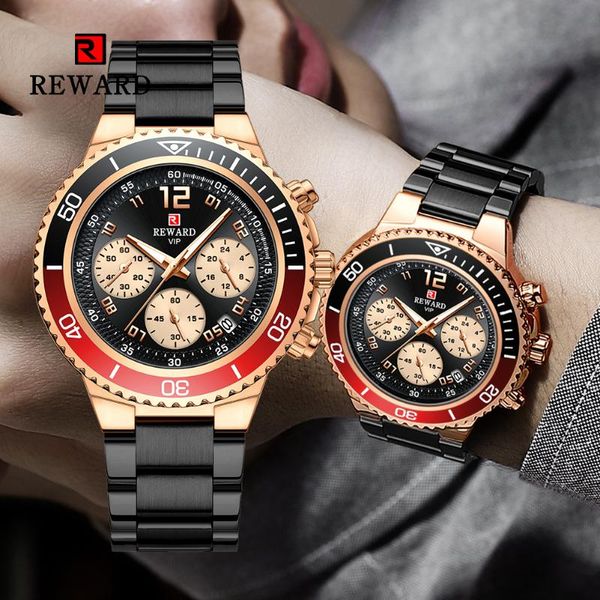 

wristwatches watches mens full steel quartz analog wrist watch men reward waterproof date business, Slivery;brown