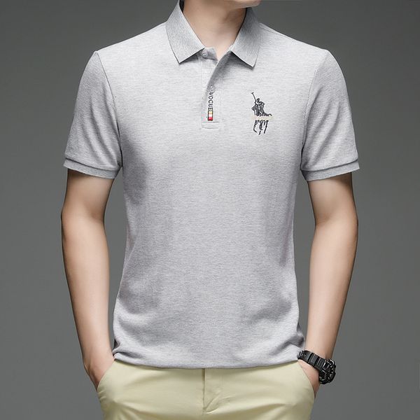 

men's t shirts summer pure cotton short t-shirt young and middle-aged lapel embroidered korean half sleeve casual body shirt, White;black