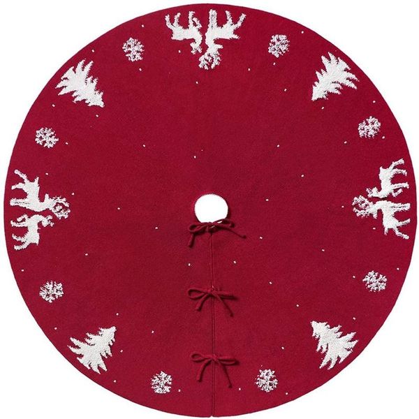

aprons 36 inches knitted christmas tree skirt,3d elk xmas base cover mat,rustic skirt for holiday party decorations