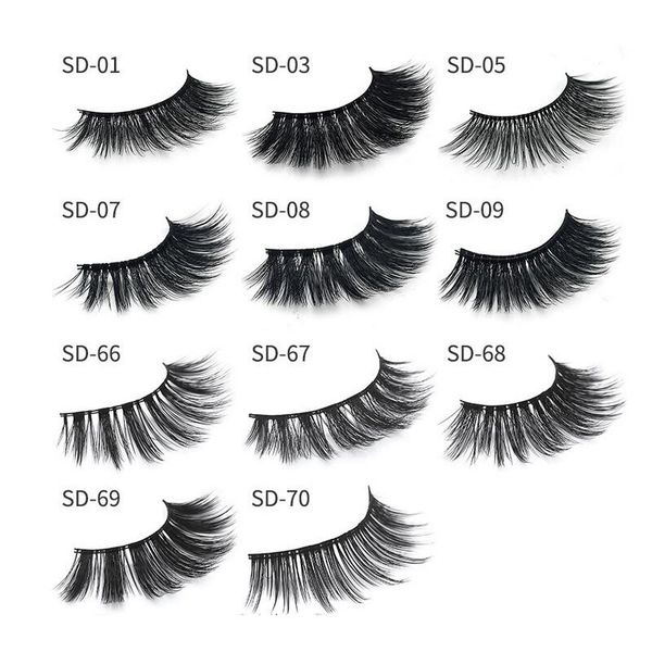 

newly multistyles selling real siberian 3d full strip false eyelash long individual eyelashes lashes extension