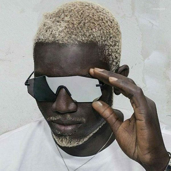 

sunglasses polarized men women 2021 brand designer rimless mirror frameless masculino1, White;black