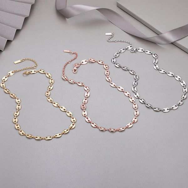 

chains metal fashion pig nose necklace female choker ins style gold, Silver