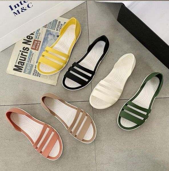 

slippers jelly sandals women's sandal summer 2021 non slip soft soled shoes mother flat bottom beach, Black
