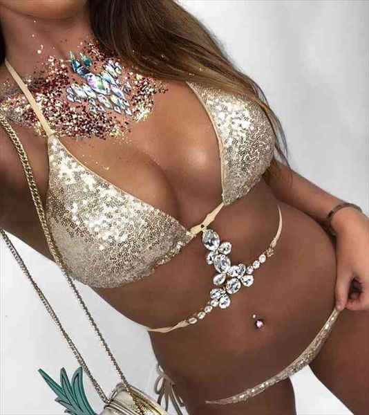 

luxury bling women crystal bikini set swimwear summer beachwear swimsuit bathing, White;black