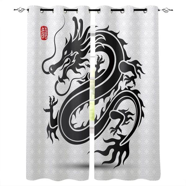 

dragon animal ancient myth window curtains home living room bedroom item curtain luxury & drapes