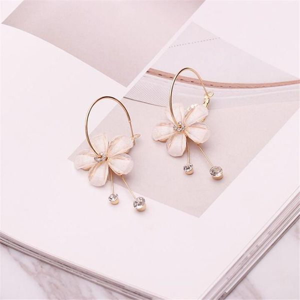 

dangle & chandelier fashion flower petals long drop earrings for women personality elegant party jewelry, Silver