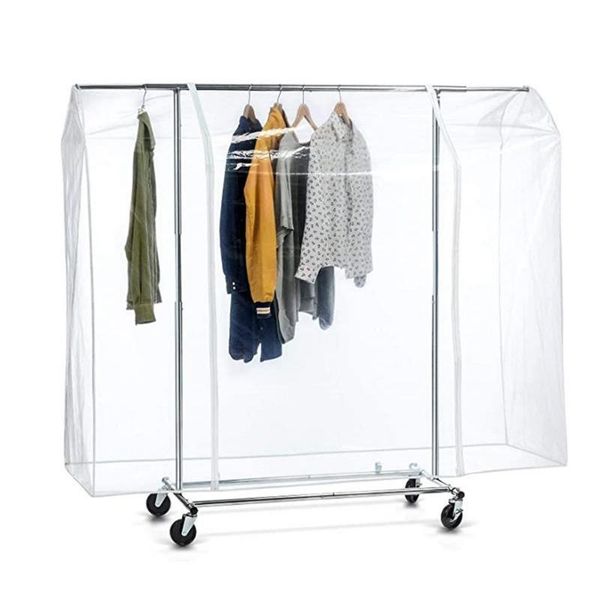 

clothing & wardrobe storage transparent full cover garment rack protector clothes dust zip dustproof waterproof bag