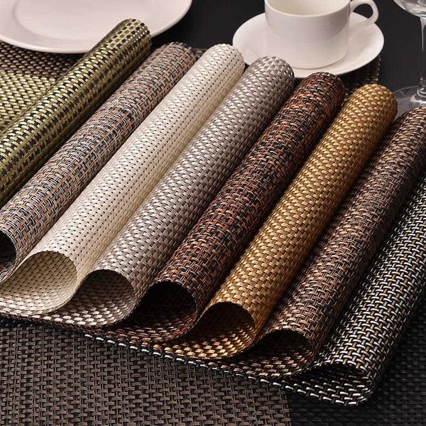 

mats & pads non-slip placemat waterproof printed dining table mat pp plastic heat-insulated tableware bowl kitchen accessories