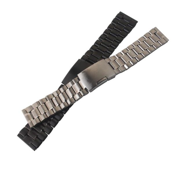 

watch bands common watchband strap stainless steel solid links straight end for mens womens wristwatches 14mm 16mm 18mm 20mm 22mm 24mm, Black;brown