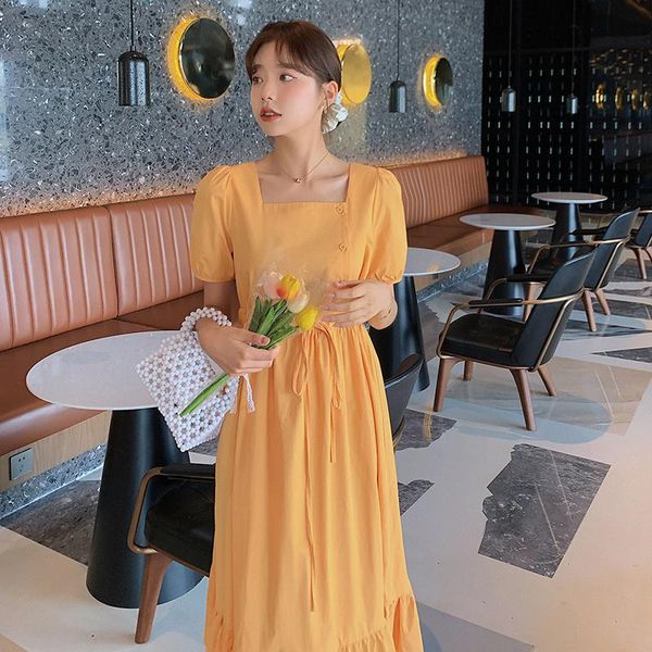 

casual dresses cmaz for women summer 2021 korean style, Black;gray