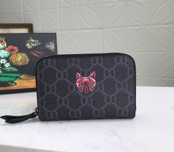 

2021 fashion designers wallets luxurys mens women leather bags classic bee tiger snake letters purses original box digram card holder 451276, Red;black