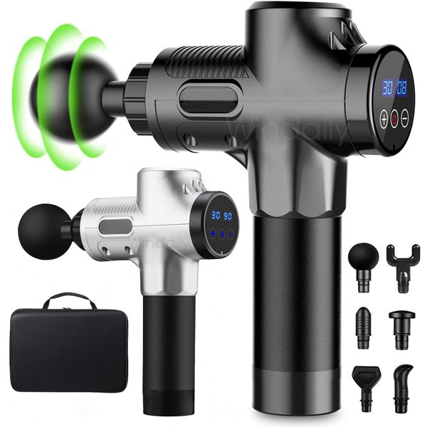 

massage gun deep tissue percussion muscle massager for pain relief 30 speeds lcd touch display fascia gun electric body massager