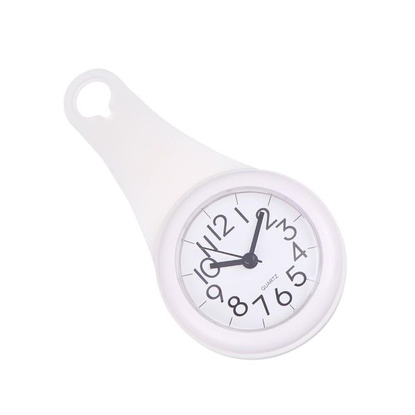 

wall clocks waterproof clock bathroom mute suction cups hanging (white without battery)