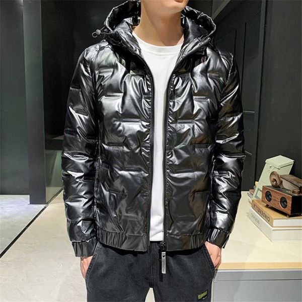 

men's duck down hoodie, beautiful, warm, thick, fashionable, unified color, new winter series, Black