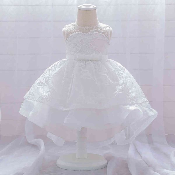 

infant trailing white baby girls christening gowns dresses newborn baby baptism clothes princess lace 1st year birthday dress g1129, Red;yellow