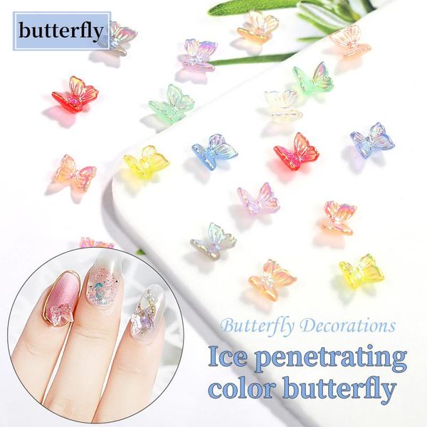 

nail art decorations 1 piece of 3d stereo mini acrylic handmade butterfly diy decorative creative accessories, Silver;gold