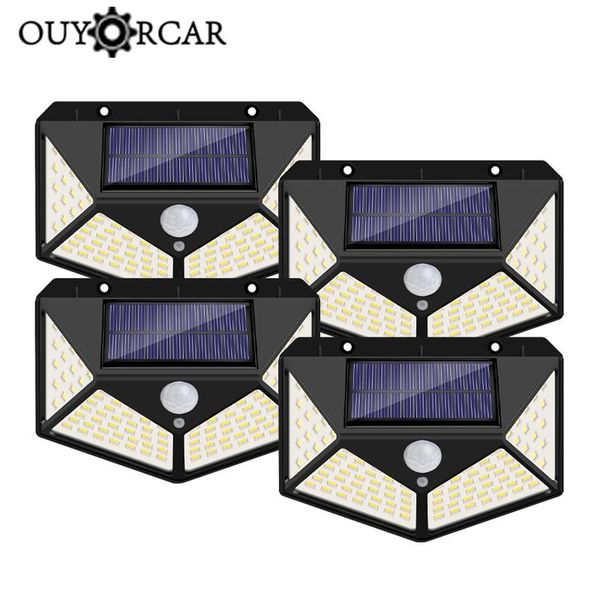 

solar lamps ouyorcar 100 led light outdoor lamp powered sunlight waterproof pir motion sensor street for garden decoration