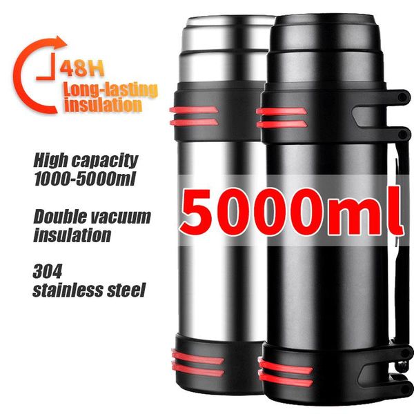 

water bottles 1-5l large-capacity travel coffee mugs sports bottle portable stainless steel hiking insulation garrafa termica