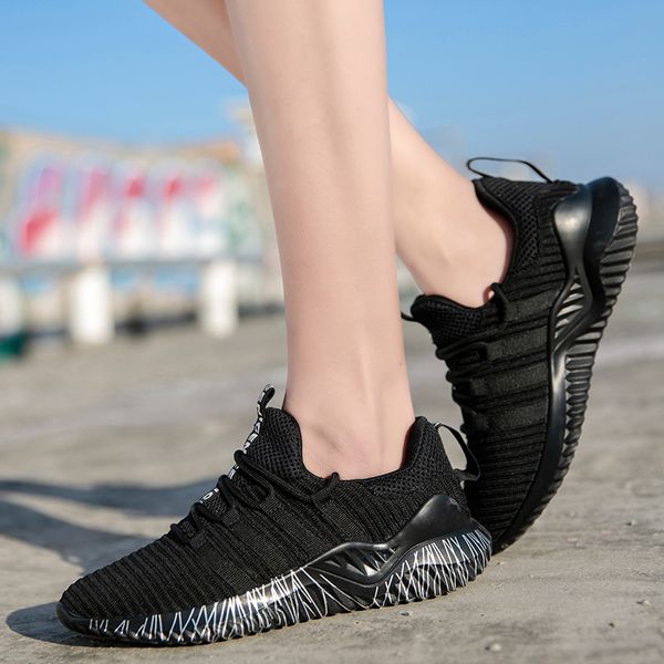

2021 for mens women knit running sports shoes pink grey breathable comfortable couples outdoor trainers sneakers size 35-46 y-h1503