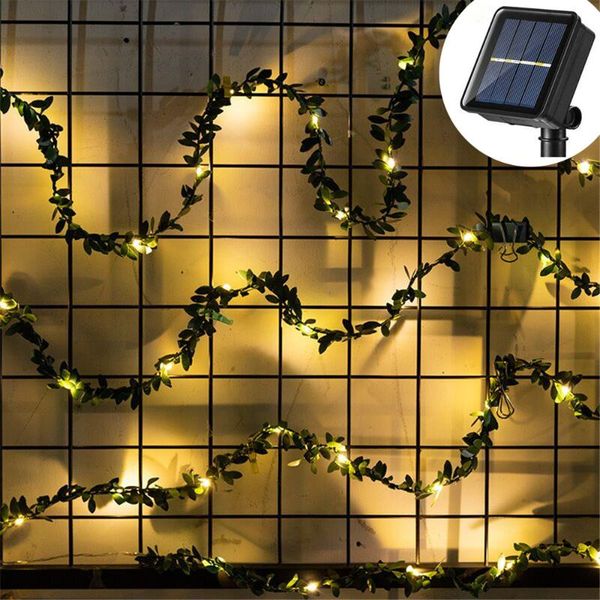 

strings solar powered tiny leaf vine string light 2/5/10m artificial green hanging garland for home garden office christmas wedding