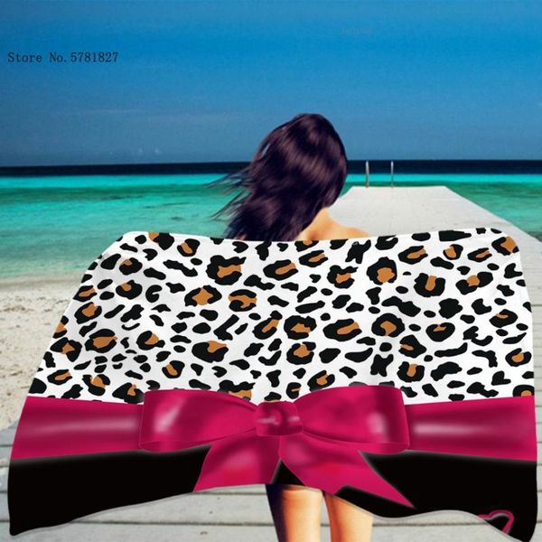 

towel leopard bow beach 3d print colorful cartoon for children teen shower decoration dry