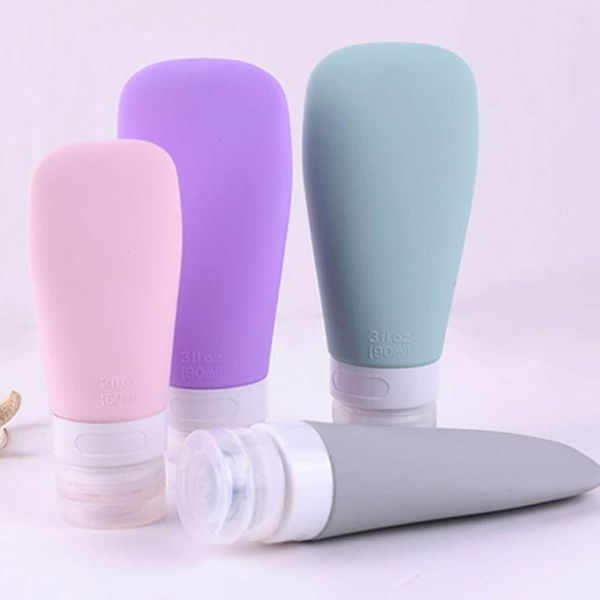 

storage bottles & jars 4pcs/set travel portable silicone empty leak proof squeezable refillable tubes shampoo lotion shower gel containers